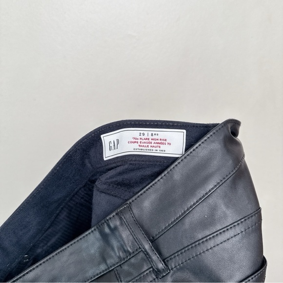 Gap Womens 29 High Rise Vegan Leather 70s Flare Pant - Picture 9 of 14